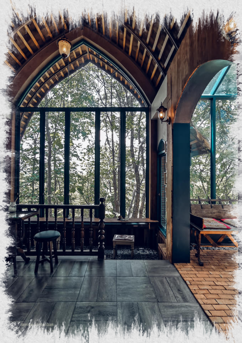 Looking out the main window.